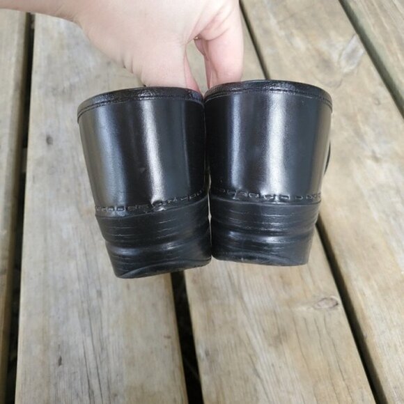 Dansko Professional Black Leather Stapled Slip-on Nursing Platform Clogs 40 - Picture 6 of 10